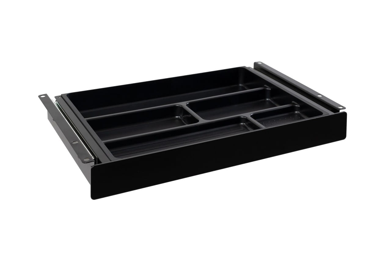 Unterbauschublade schwarz 40,5 cm, Schublade aus Metall, Auszug für Schreibtisch/Tischplatte